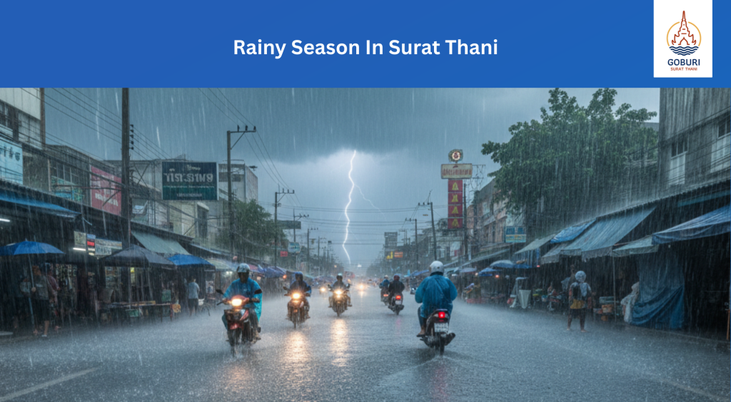 Rainy season weather Surat Thani